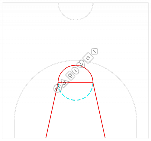 Design of playground marking/equipment - Basketball Court - Half no arc | School playground markings / Primary schools / Secondary schools and Further Education / Sports and Training