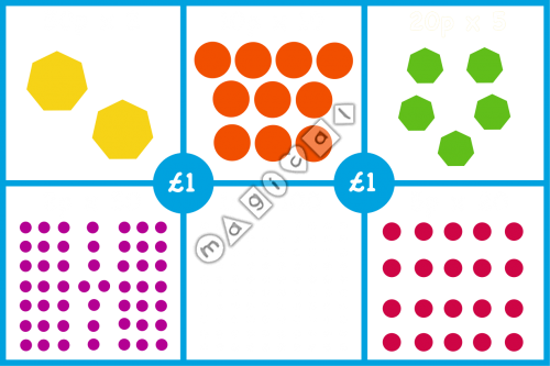 Design of playground marking/equipment - Counting Coins - 6 Box | School playground markings / Primary schools / Educational