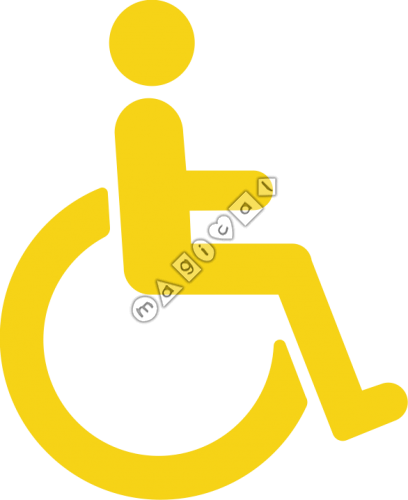 Design of playground marking/equipment - Disabled Parking Sign - Yellow | Markings / Public Spaces / Special needs / Parking Spaces