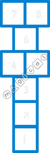 Design of playground marking/equipment - Hopscotch 1 - 8 T | Nursery and Reception / School playground markings / Primary schools / Hopscotch / Activity / Exercise Related