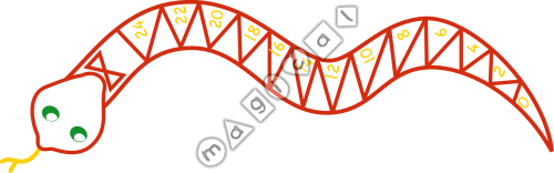 Design of playground marking/equipment - Snake - Numbered 0 to 25 | Nursery and Reception / School playground markings / Primary schools / Number