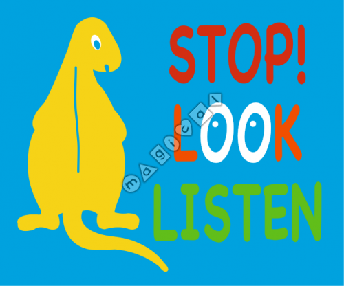 Design of playground marking/equipment - Stop Look Listen 'Dino' Mat | Nursery and Reception / School playground markings / Primary schools / Public Spaces