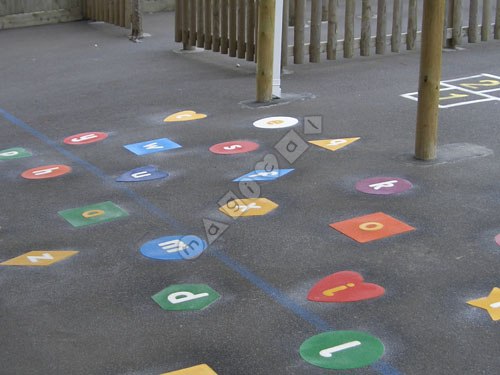 Photo of playground marking/equipment - Alphabet Shapes | Nursery and Reception / School playground markings / Primary schools / Alphabet