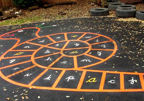Photo of playground marking/equipment - Alphabet Snail - Cursive Style | School playground markings / Primary schools / Alphabet