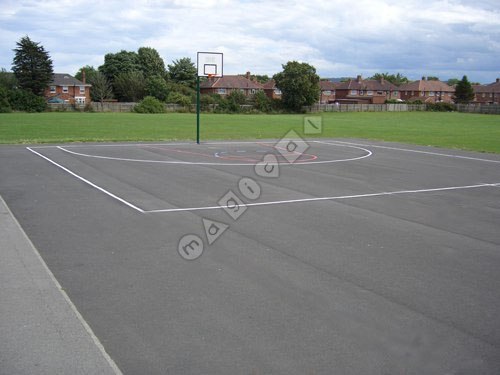 Photo of playground marking/equipment - Basketball Court - Half no arc | School playground markings / Primary schools / Secondary schools and Further Education / Sports and Training
