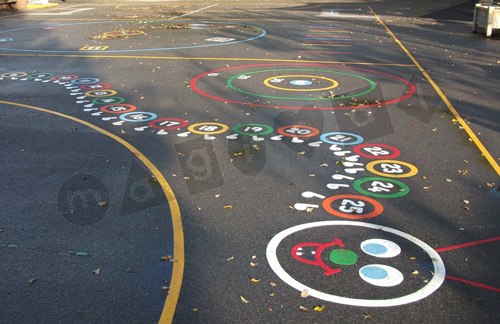 Photo of playground marking/equipment - Caterpillar numbered 0-25 | Nursery and Reception / School playground markings / Primary schools / Number