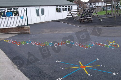 Photo of playground marking/equipment - Clever Caterpillar | Nursery and Reception / School playground markings / Primary schools / Alphabet / Number