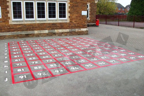Photo of playground marking/equipment - Co-ordinates Grid - 100 Square | School playground markings / Primary schools / Secondary schools and Further Education / Grids