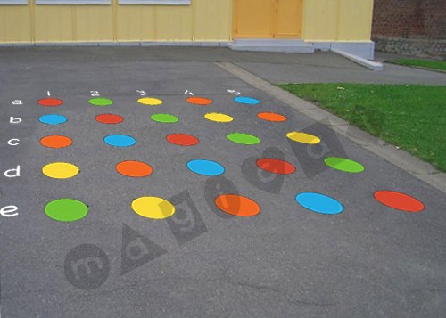 Photo of playground marking/equipment - Co-ordinates Grid - Solid Circles | School playground markings / Primary schools / Grids