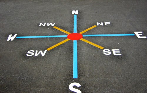 Photo of playground marking/equipment - Compass - 8 Point | School playground markings / Primary schools / Compass