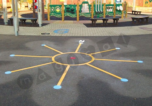Photo of playground marking/equipment - Compass - Modular | Nursery and Reception / School playground markings / Primary schools / Compass