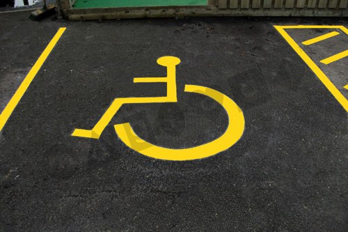 Photo of playground marking/equipment - Disabled Parking Sign - Yellow | Markings / Public Spaces / Special needs / Parking Spaces