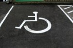 Disabled Parking Sign - White (supply only) playground marking/equipment photo - Markings, Special needs