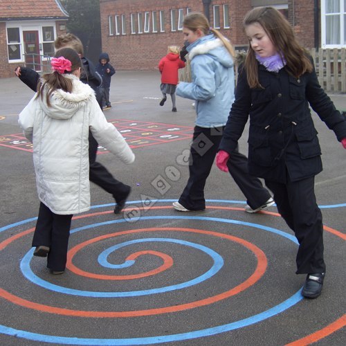 Photo of playground marking/equipment - Dizzy Spiral two colours | Nursery and Reception / School playground markings / Primary schools