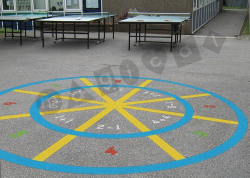 Photo of playground marking/equipment - Education wheel | School playground markings / Primary schools / Number