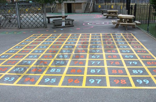 Photo of playground marking/equipment - Grid - Maths 1 to 100 | School playground markings / Primary schools / Educational