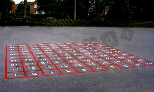 Photo of playground marking/equipment - Grid - Numbered 1 to 100 | School playground markings / Primary schools / Grids / Educational