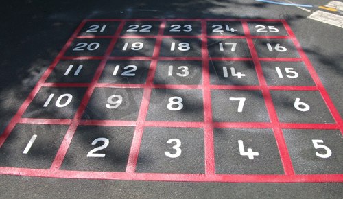 Photo of playground marking/equipment - Grid - Numbered 1 to 25 | School playground markings / Primary schools / Grids