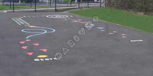 Photo of playground marking/equipment - Happy Exercise Trail | Nursery and Reception / School playground markings / Primary schools / Circuits and Activity Trails