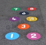Hop spots - Set of 8 x 30cm playground marking/equipment photo - Nursery and Reception, Markings, Primary