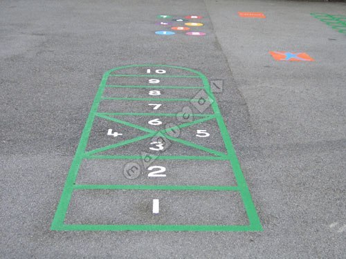 Photo of playground marking/equipment - Hopscotch 1 - 10 R | Nursery and Reception / School playground markings / Primary schools / Hopscotch