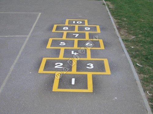 Photo of playground marking/equipment - Hopscotch 1 - 10 S | Nursery and Reception / School playground markings / Primary schools / Secondary schools and Further Education / Hopscotch / Activity / Exercise Related