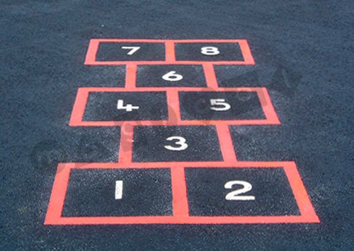 Photo of playground marking/equipment - Hopscotch 1 - 8 S | Nursery and Reception / School playground markings / Primary schools / Hopscotch / Activity / Exercise Related