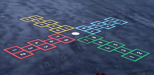 Photo of playground marking/equipment - Hopscotch - Combined 4 | School playground markings / Primary schools / Hopscotch