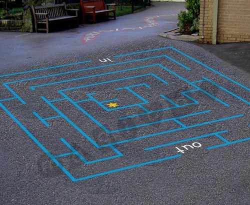 Photo of playground marking/equipment - Maze - Square | School playground markings / Primary schools / Skill Related