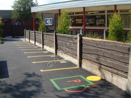 Photo of playground marking/equipment - Petrol Pump & Parking Bays | Nursery and Reception / School playground markings / Primary schools / Parking Spaces