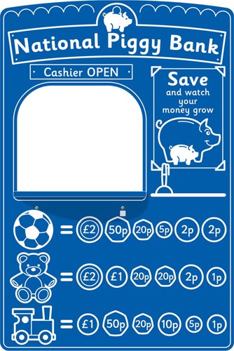Photo of playground marking/equipment - Piggy Bank Panel - POST MOUNTED ONLY | Nursery and Reception / Primary schools / Wallboards and Banners / Educational