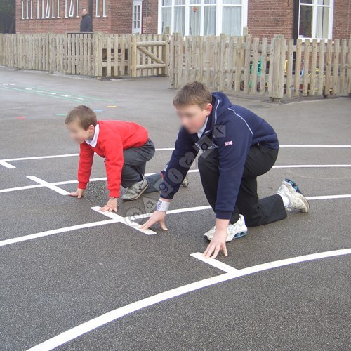 Photo of playground marking/equipment - Running Track (55m Start to Finish) circular | School playground markings / Primary schools / Secondary schools and Further Education / Sports and Training
