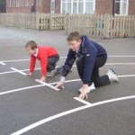 Running Track (55m Start to Finish) circular playground marking/equipment photo - Markings, Primary, Secondary and Further Education, Sports and Training