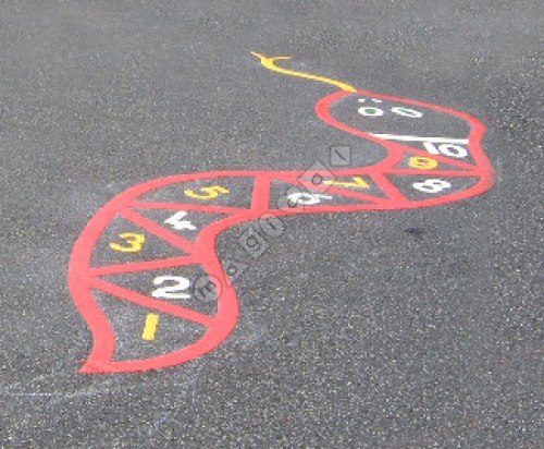 Photo of playground marking/equipment - Snake - Numbered 0 to 10 | Nursery and Reception / School playground markings / Primary schools / Number