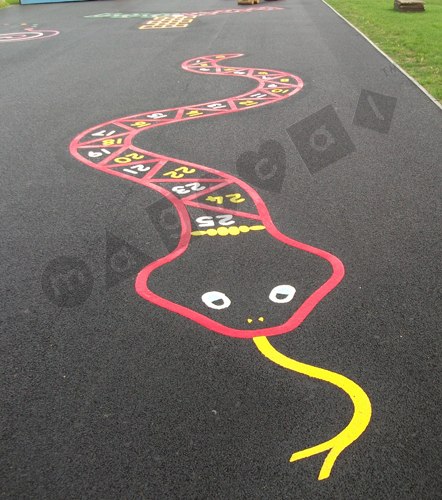 Photo of playground marking/equipment - Snake - Numbered 0 to 25 | Nursery and Reception / School playground markings / Primary schools / Number