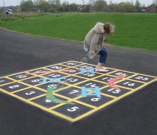 Photo of playground marking/equipment - Snakes and Ladders 1 - 25 | Nursery and Reception / School playground markings / Primary schools / Grids