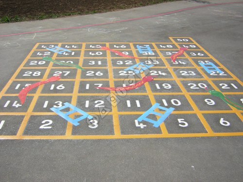Photo of playground marking/equipment - Snakes and Ladders 1 - 50 | School playground markings / Primary schools / Secondary schools and Further Education / Grids