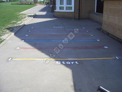 Photo of playground marking/equipment - Sprint Lines | School playground markings / Primary schools / Secondary schools and Further Education / Sports and Training