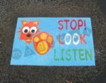 Stop Look Listen 'Cat' Mat playground marking/equipment photo - Nursery and Reception, Markings, Primary, Public Spaces