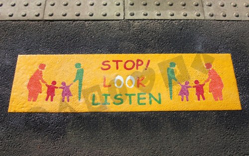 Photo of playground marking/equipment - Stop Look Listen 'Family' Mat 2013 | Nursery and Reception / School playground markings / Primary schools / Public Spaces