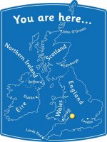 You Are Here UK Map Wallboard - Personalised  19mm playground marking/equipment photo - Primary, Wallboards and Banners, Educational