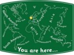 You Are Here WORLD Map Wallboard - Personalised  19mm playground marking/equipment photo - Primary, Wallboards and Banners, Educational