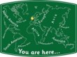 Thumbnail photo of playground marking/equipment - You Are Here WORLD Map Wallboard - Personalised  19mm